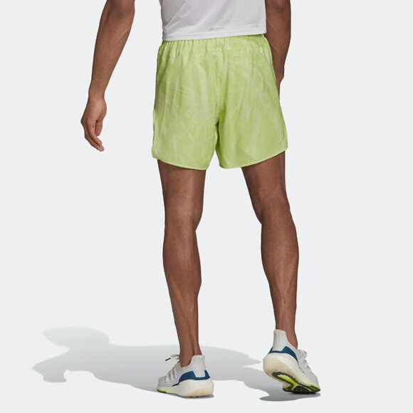Adidas Mens Running BTN Shorts H61161 Lime Wicking 5" Size XS Extra Small - Picture 2 of 6